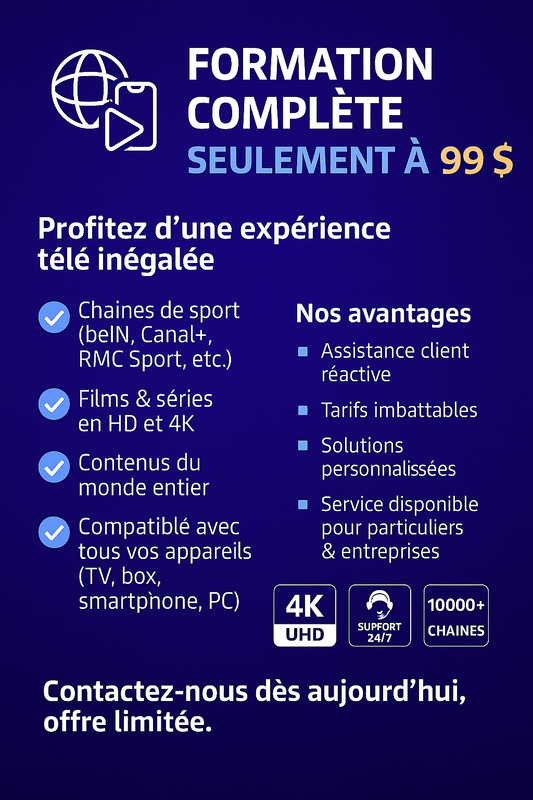 Formation chaînes de TV, films et séries Netflix et bien plus